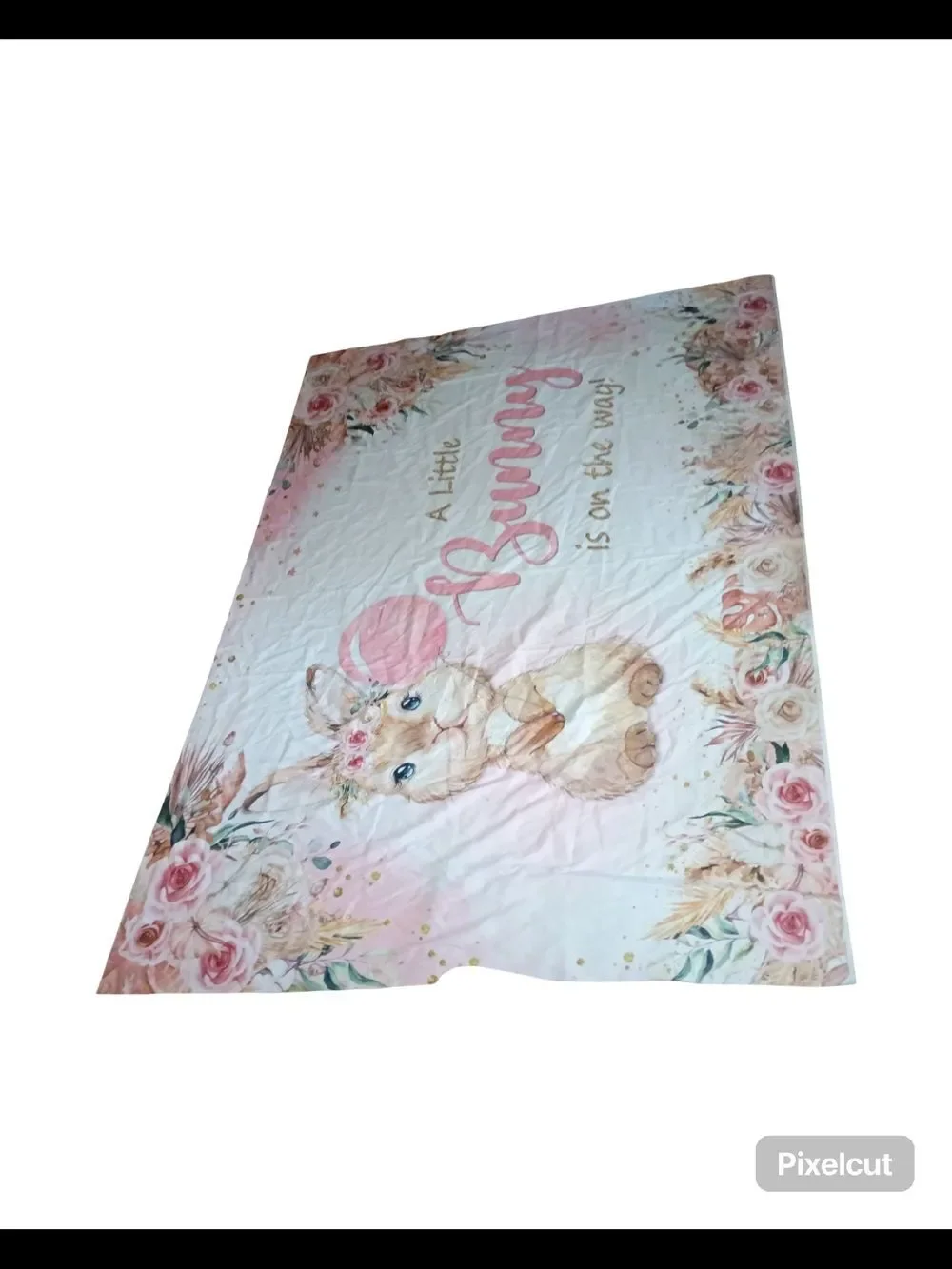 Floral Bunny Baby Shower Banner